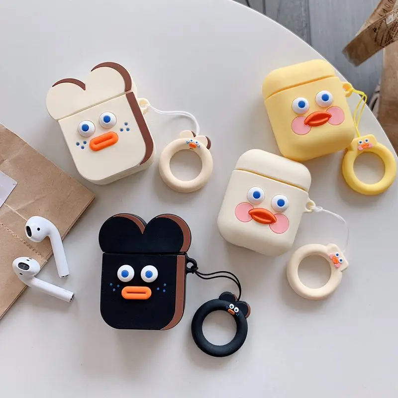 

Bluetooth Earphone Silicone Case for Apple Airpods Accessories i10 TWS 3D Cartoon Handmade Protective Cover Earphone Anti-lost