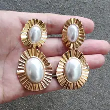 Timeless чудо Потрясающие Ретро geo искусственным жемчугом бусинах поп подарок bijoux Топ взлетно-посадочной полосы Редкие платье Пром Дата ins большой панк 148