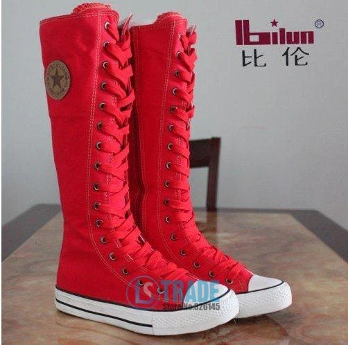 tennis shoe boots knee high