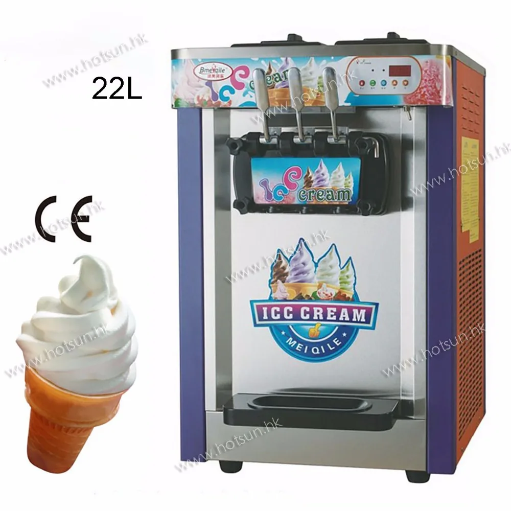 22L Commercial Countertop 220V Electric 3 Flavor Frozen Yogurt Soft Ice