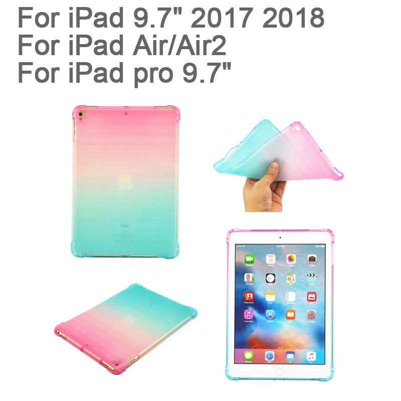 

Cute Gradient Case for Apple iPad Air 1 2 Ipad 5 6 7 8 9 New iPad 9.7" 2017 2018 5th 6th Soft Back TPU Cover Protective shell
