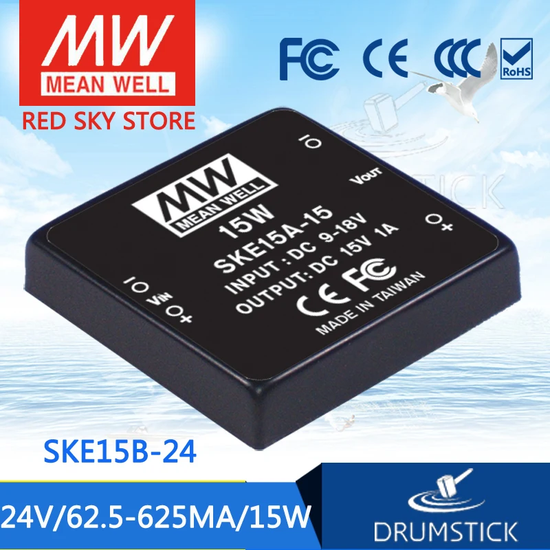 

MEAN WELL SKE15B-24 24V 625mA meanwell SKE15 24V 15W DC-DC Regulated Single Output Converter