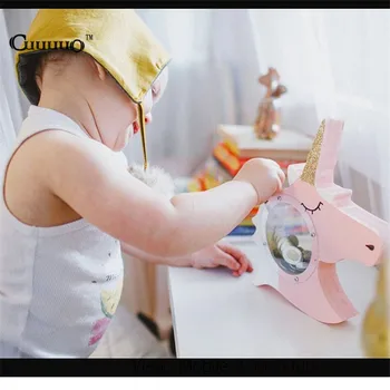 

1Pcs Wooden Crafts Toys Unicgy Unicorn Piggy Bank Wood Coin Mud White Trojan Save Money Base DIY Art Decor 2016 INS Hot Gift Kid