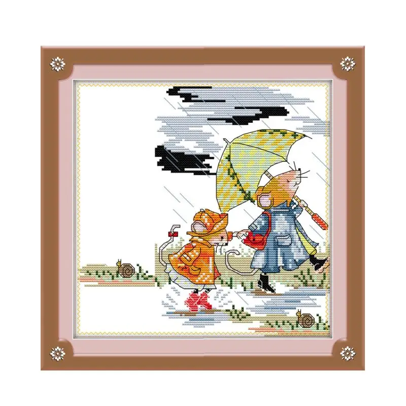 Joy Sunday Cartoon mouse 11CT 14CT India cloth Cross stitch Kit Small sewing Furniture Cloth Decoration Accessories Embroidery | Дом и сад