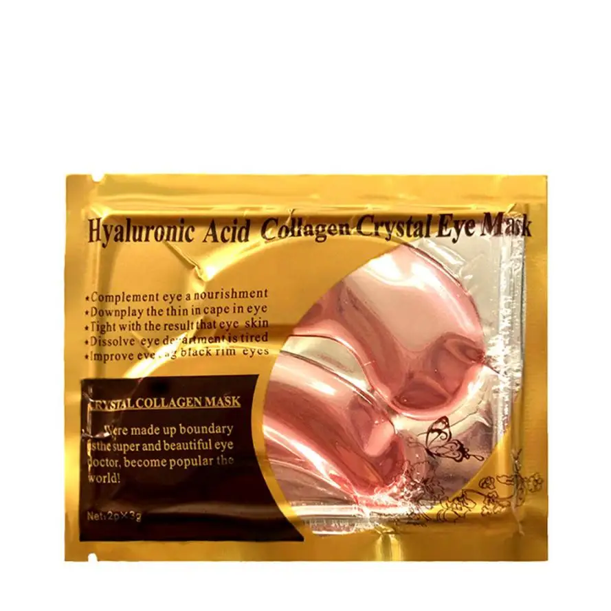 1 Pair Pink Nutritious Eye Mask Collagen Aging Wrinkle Under Crystal