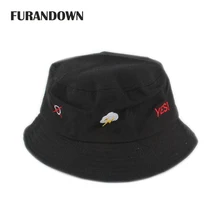 Черные Панамы, женские летние кепки от солнца, мужские кепки в стиле хип-хоп с вышивкой, кепки в рыбацком стиле