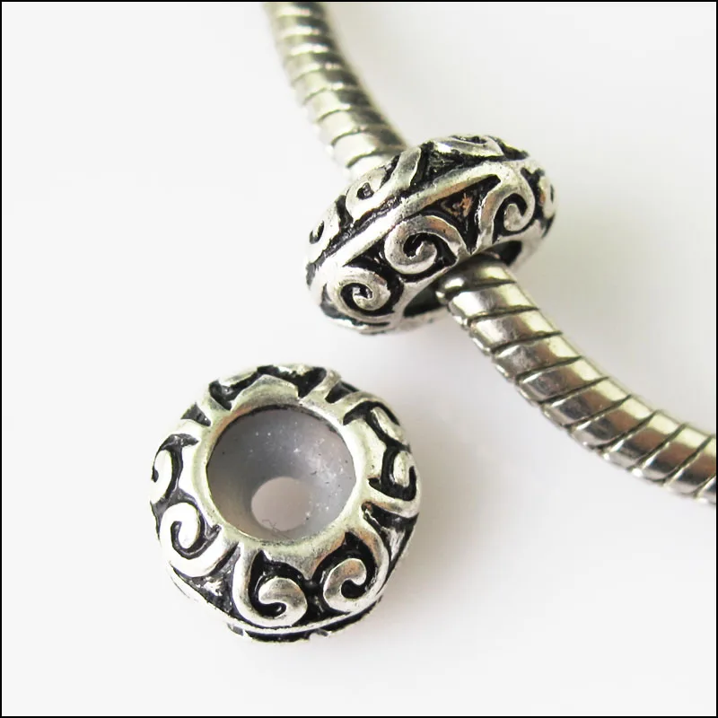 

New 4Pcs Tibetan Silver Clouds Beads Rubber Stopper fit European Charm Bracelets 11mm