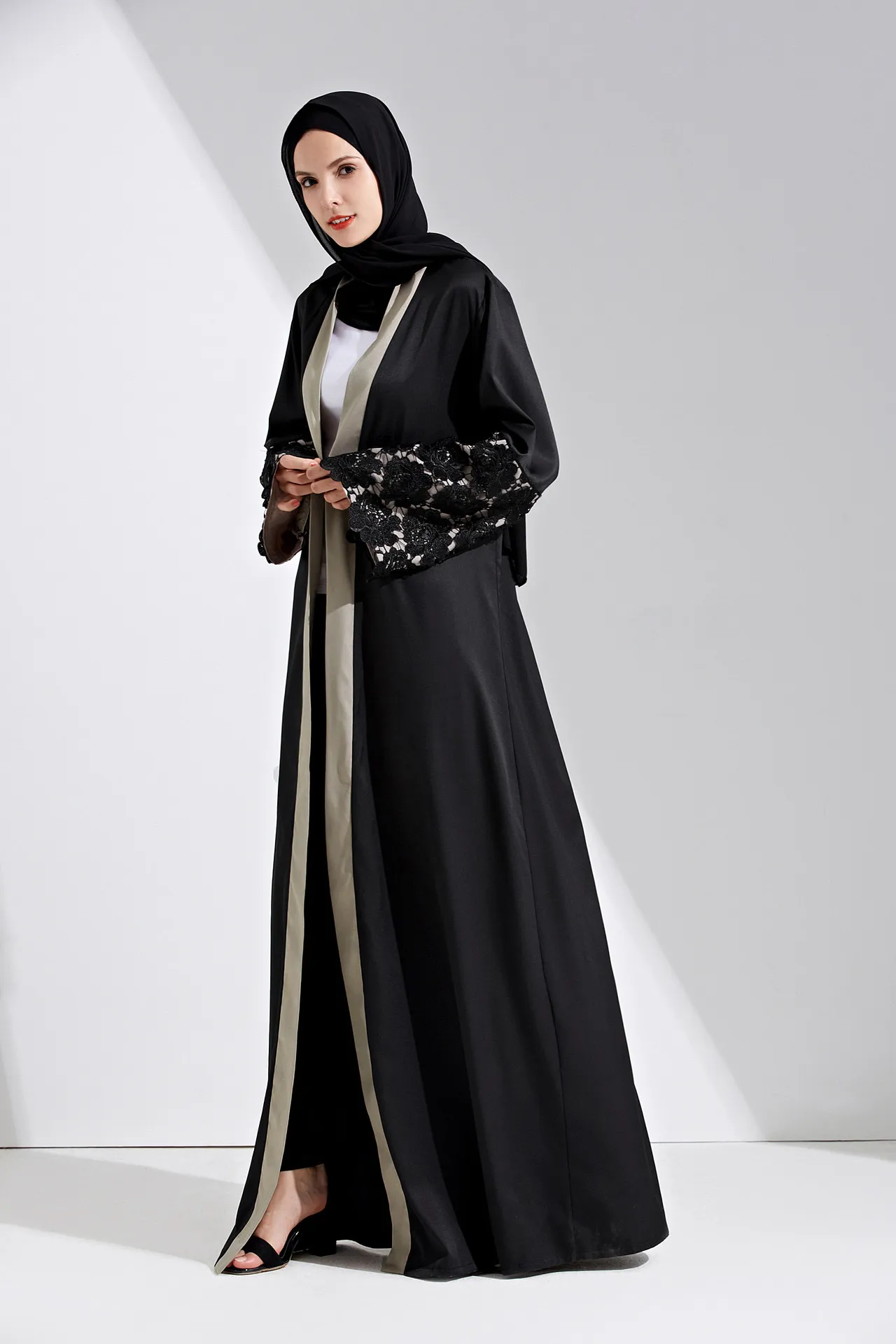 cardigan abaya online | black open abaya with belt | new abaya design