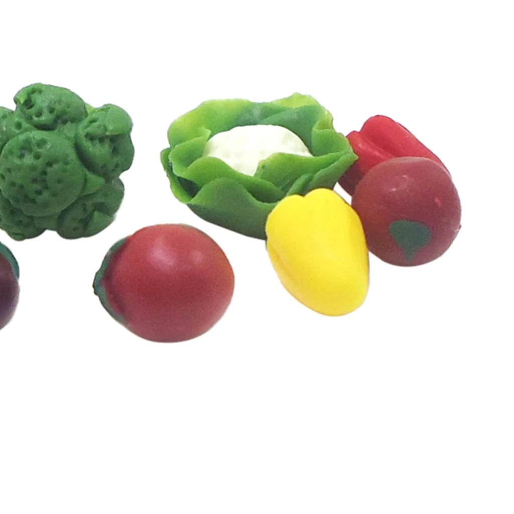 1/12 Doll House Miniature Assorted Vegetables Ornaments Miniature Food Collectibles For Dollhouse Kitchen Room Accessory 7 Piece