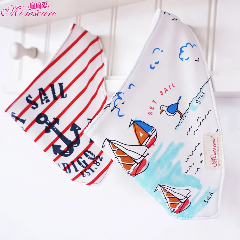 Baby apron for boy girl cloth print animal triangle cotton scarf meal collar Hiccup Baby Accessories