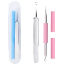 2 шт., пинцет для удаления угрей и черных точек, очиститель черных точек, инструмент для удаления черных точек, инструмент для удаления темных пятен для лица
