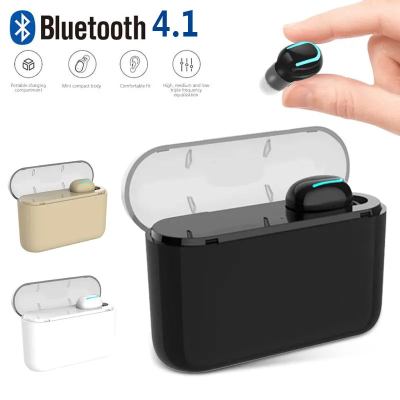 

Wireless Bluetooth Headphone Mini Invisible Earphones Single Earpiece bluethooth earphone with Charging Box 2200mah