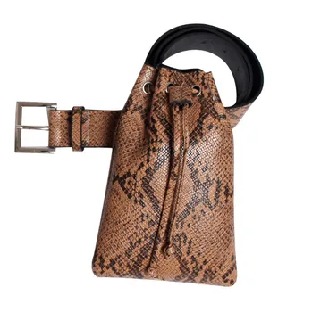

Women Snake Print Belt Bag Fanny Serpentine Pack Pu Leather Waist Bags Female Waist Pack High Quality Female Purse #YL1