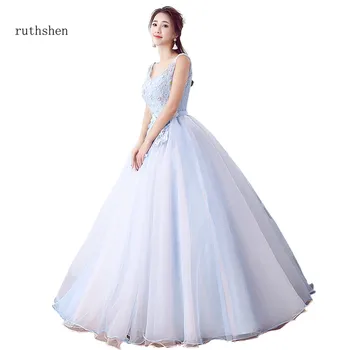 

ruthshen Lovely Cheap Prom Dresses Vestido De Debutantes e 15 Anos 2019 New Puffy Ball Gown Lace Quinceanera Dresses