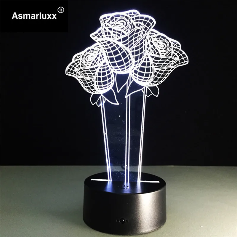 Asmarluxx rose 3d led lamp0001
