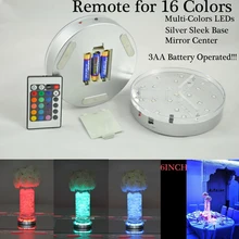 Свадебные Приглашения 2 предмета 6 дюймов Перезаряжаемые rgb led ваза свет База с Дистанционное управление для Свадебные украшения
