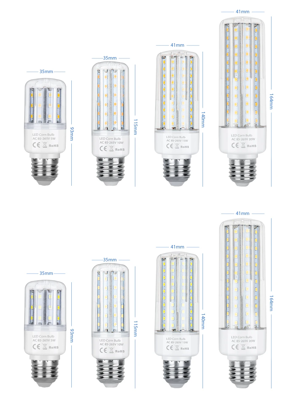 SMD 2835 Светодиодная лампа E14 Светодиодная лампа-кукуруза lampadine Led E27 без мерцания светодиодные лампы 5 Вт 10 Вт 15 Вт 20 Вт лампы в форме свечи 220 V светодиодный настенный светильник для домашнего украшения