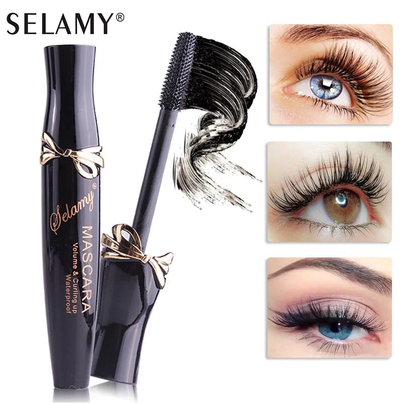 

SELAMY 1pcs Black Volume&Curling Mascara Pro Eye Make Up Lengthening Extension Eyelashes Waterproof Mascara Volume Maquiagem