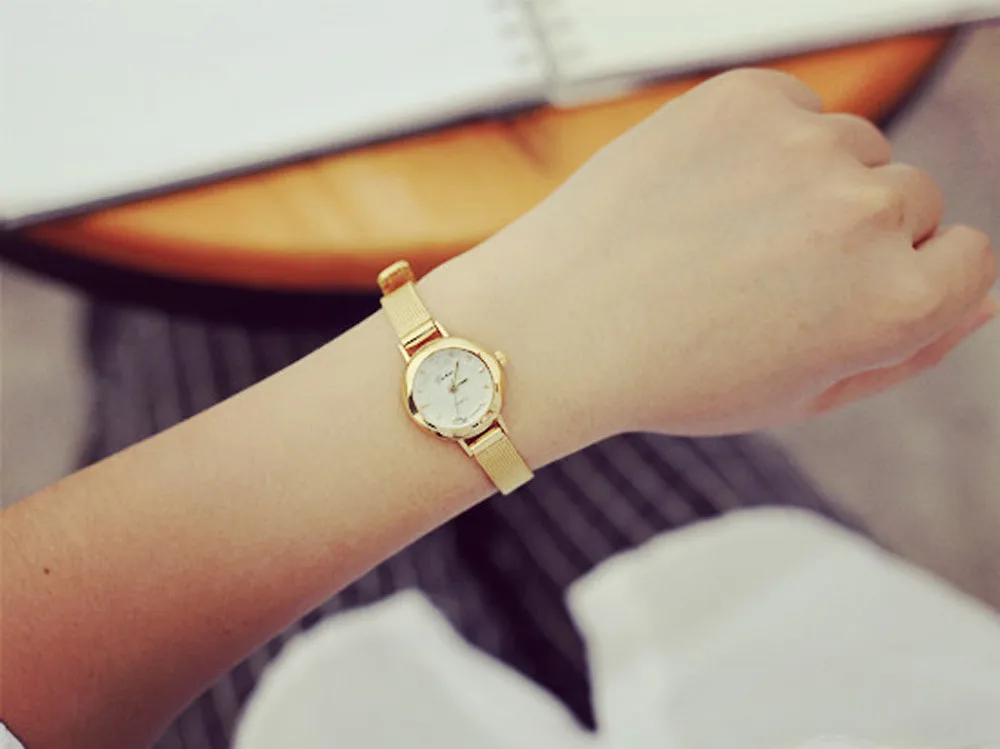 Женские часы, женские часы с маленьким циферблатом, изысканные золотые часы, роскошные деловые Кварцевые аналоговые наручные часы, Прямая поставка