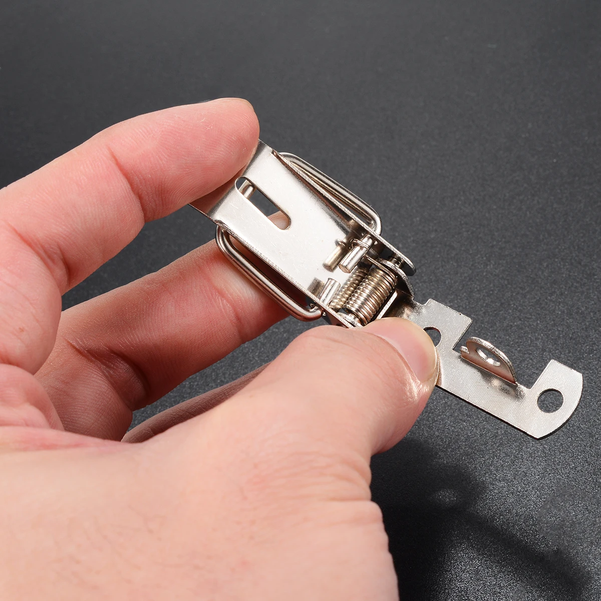 Mayitr 4Pcs Stainless Steel Spring Toggle Latch Catch Hasp Lock For Case Chest Box Locks