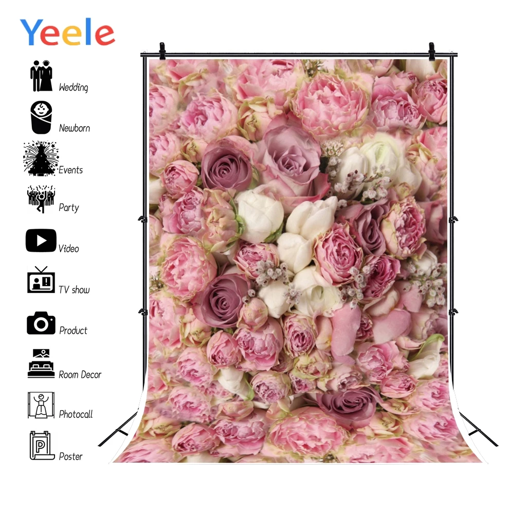 

Blossom Flower Backdrops Digital Backgrounds Photography Screen Cloth Photographic Pink Studio Backdrops Props Photo Accessories