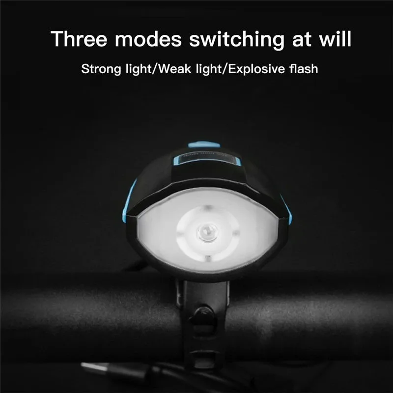Flash Deal Super Bright Bicycle Led Headlight Light With Bell Usb Rechargeable Bike Lights Head Light For Bicycle Mtb Road Cycling 4