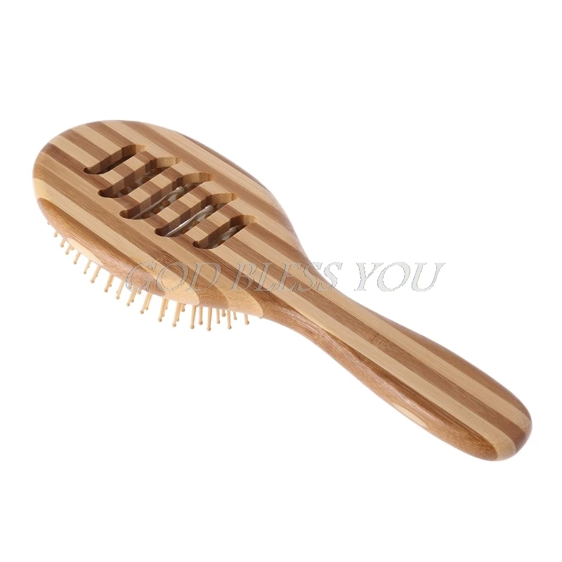 Натуральная бамбуковая расчестка для волос медицинский массажер Антистатическая спа, массажная расческа