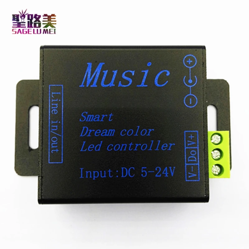 1pcs DC5V-24V SPI RGB Smart dream color music controller to control 250pixels for 5050 ws2811 ws2812b led strip modules strings