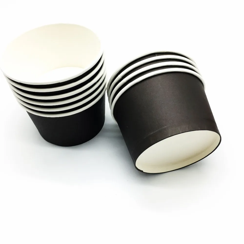 

10pcs/lot Black theme ice cream cups baby shower party supplies Black theme birthday party decorations Black disposable cups