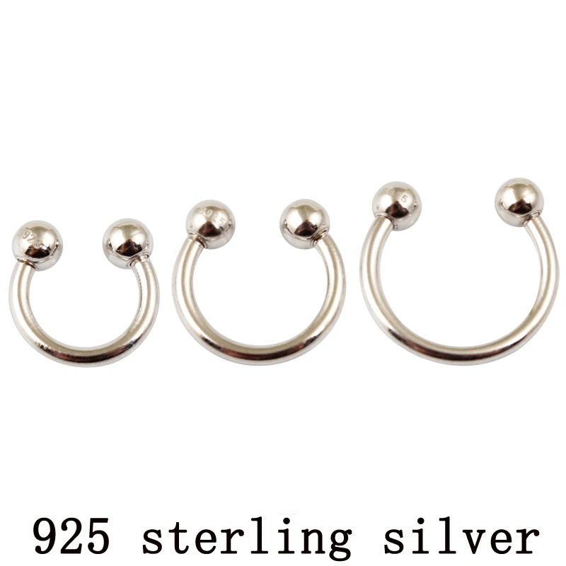 Кольцо для носа Настоящее серебро 925 пробы серебряные украшения для пирсинга s925 чистое серебро кольцо для соска человек внутренний диаметр 6 8 10 мм пирсинг ювелирные изделия