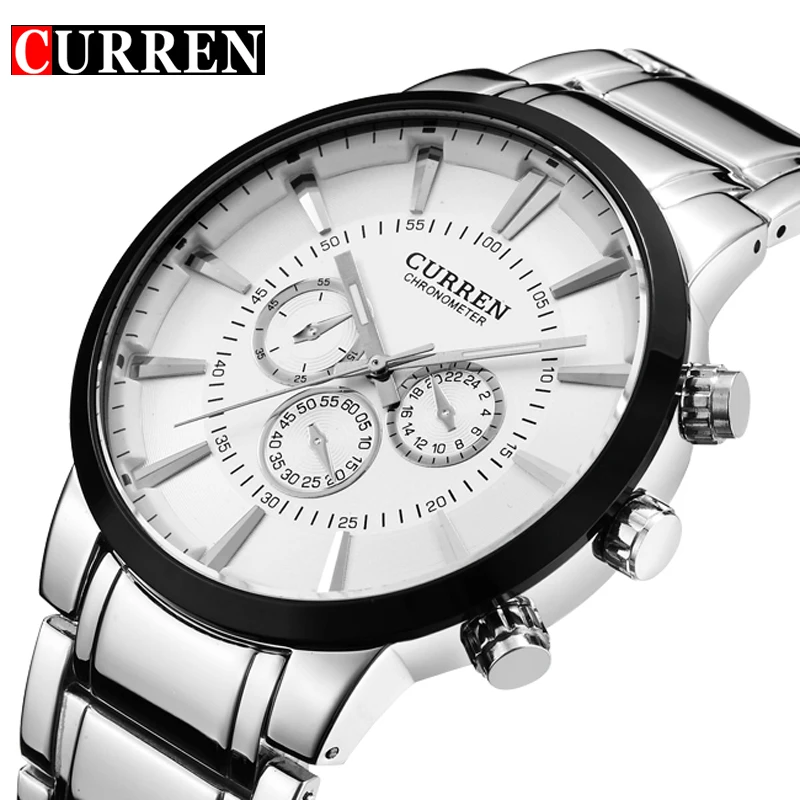 Prix pour Curren De Mode Grand cadran Casual quartz montre Hommes en acier inoxydable de Montre-Bracelet Militaire imperméable à l'eau Marque Relogio Masculino Mâle Prix pour Curren De Mode Grand cadran Casual quartz montre Hommes en acier inoxydable de Montre-Bracelet Militaire imperméable à l'eau Marque Relogio Masculino Mâle