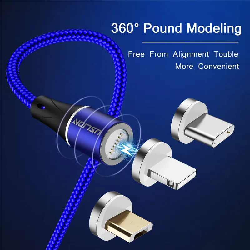  USLION 3A Magnetische Typ-C USB Kabel Telefon Magnet Kabel Schnell Ladegerät USB Micro Typ C Ladung