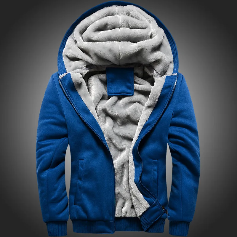 

Plus Size XXXXXL Fleece Men's Thicked Hoodies Sweatshirts Men Hooded Zipper Coat Brushed Men Coats Outerwear Tops