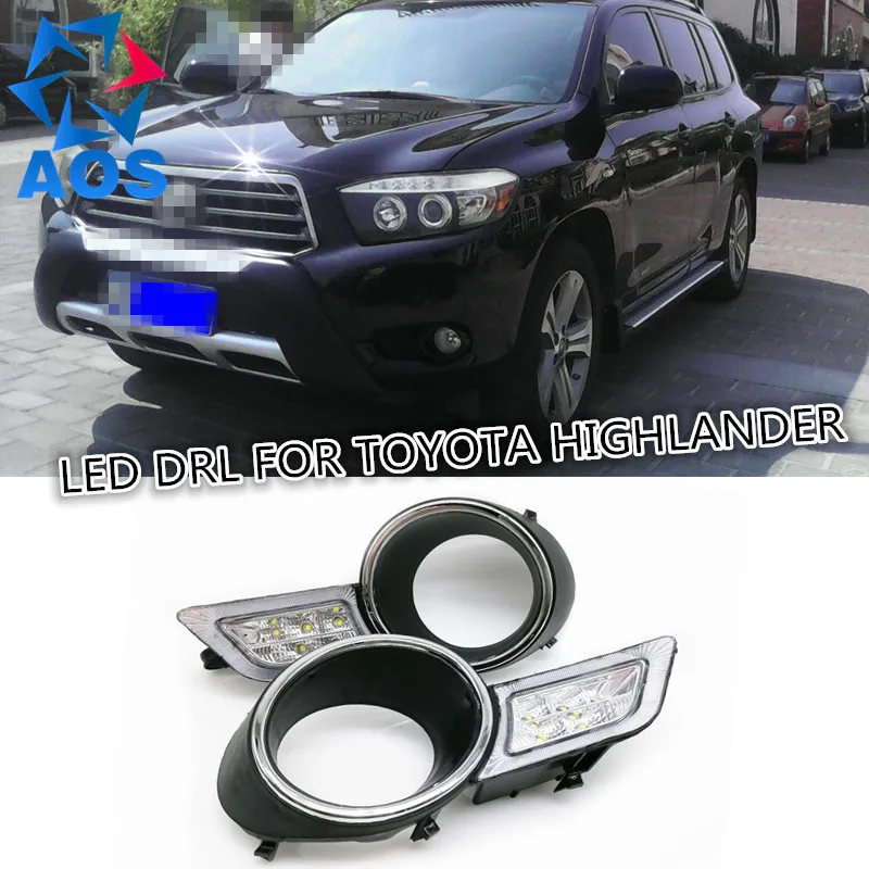 

2PCs/set car daylight waterproof super bright LED DRL Daytime Running Lights for Toyota Highlander 2009 2010 2011