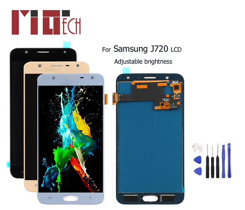 

LCD Display For Samsung Galaxy J7 Duo J720 J720F SM-J720F Touch Screen Digitizer Assembly Replacement Adjustable brightness