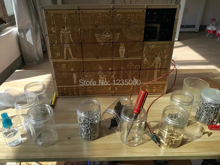 Волшебная панель знак реквизит Takagism Египет escape room moving slider puzzle propfinish to open lock Camera
