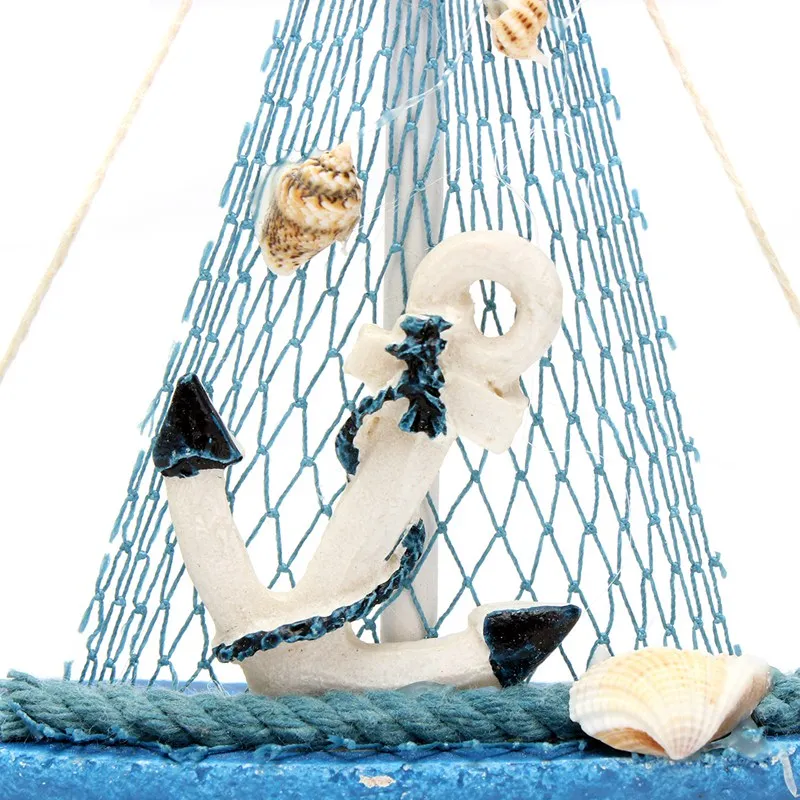 KiWarm Средиземноморский стиль мини Якорь Звезда рыбы модель парусной лодки статуи орнамент деревянные ремесла для домашнего декора подарок на день рождения
