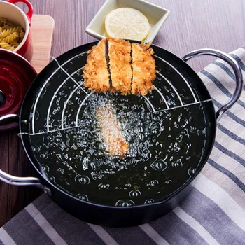 

20cm Japanese fried tempura pot for small household fryer containing oil filter general electromagnetic oven cookware cooker