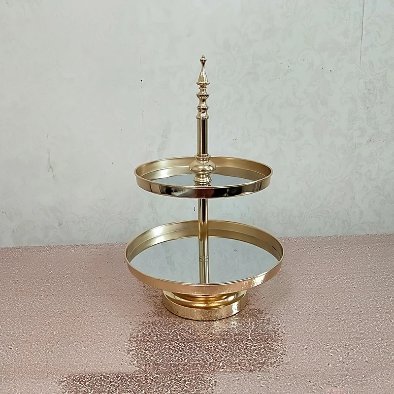  1pcs-5pcs mirror Wedding Decoration 2 or 3 Tier Cupcake Display Gold Metal Cake Stand