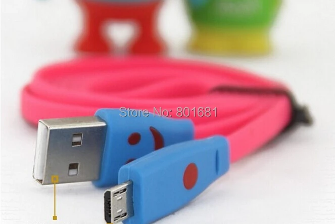 2 шт./лот micro usb улыбающееся лицо кабели зарядное устройство кабель Android мобильный