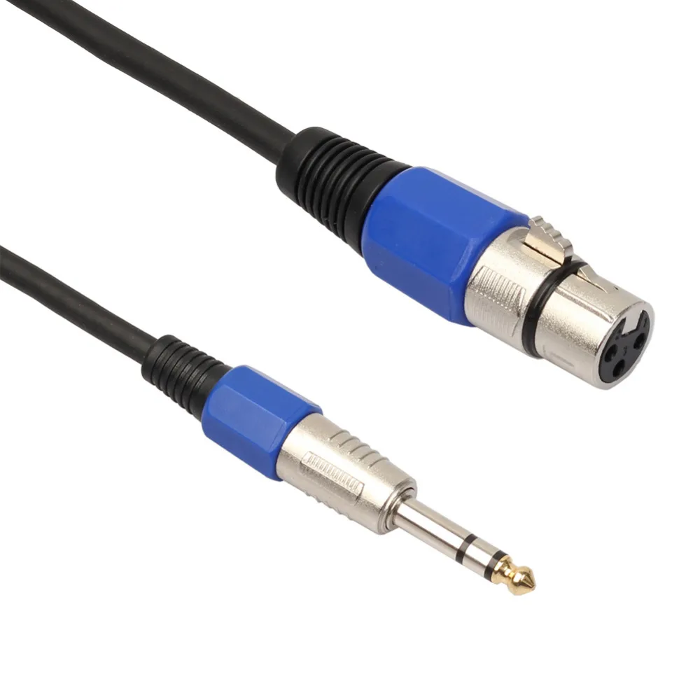 Высококачественный серебристый 3 контактный Переходник XLR мама к 1/4 &quot6 35 мм