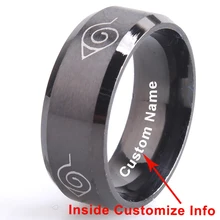 Заказная заготовка для подвески с гравировкой имени логотипа матовый Наруто Konoha знак 316L нержавеющая сталь кольца для мужчин и женщин