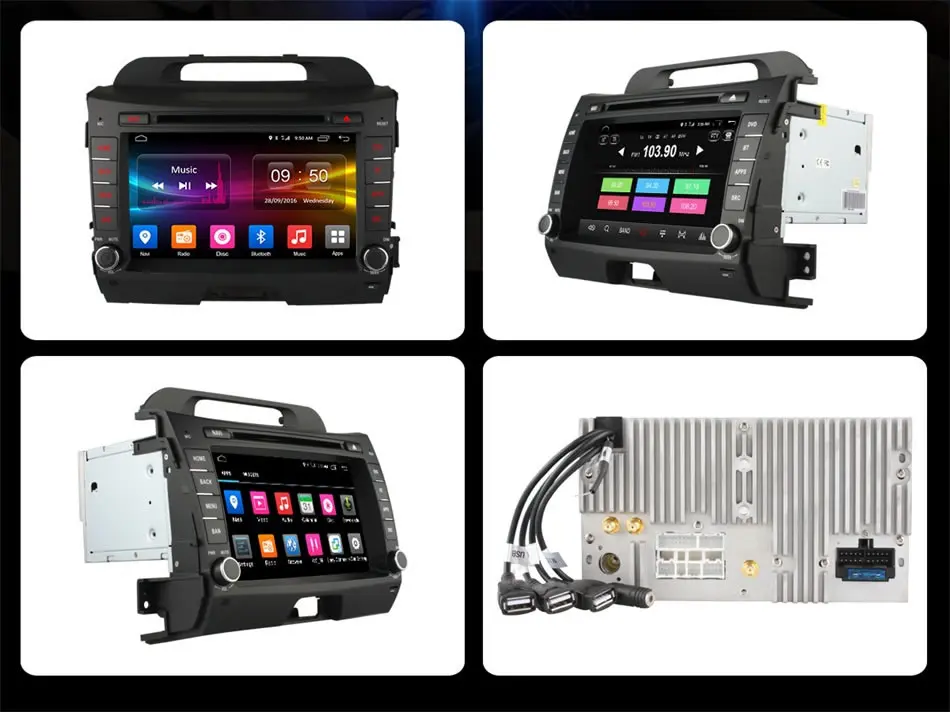 Sale vehicel 2 din Android 6.0 Octa 8 Core car dvd player FOR KIA sportage R 2011 - 2015 gps navi 2 din wifi 4G 2GB RAM 32GB ROM 13