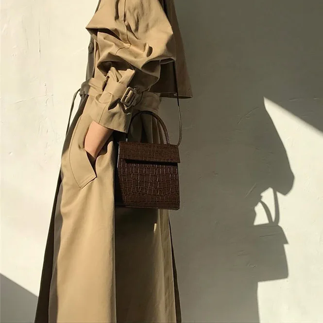 Солнечная пляжная женская сумка, Корейская сумка из искусственной кожи аллигатора, сумки через плечо, винтажные женские сумки, японская модная сумка, маленькие сумки-мессенджеры - Цвет: Коричневый