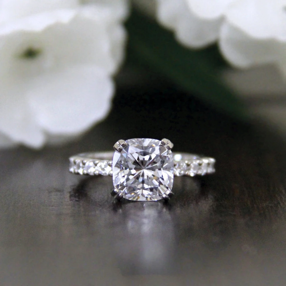 Cushion Cut Simulated Diamond Ring Cushion Cut Simulated Diamond Ring
