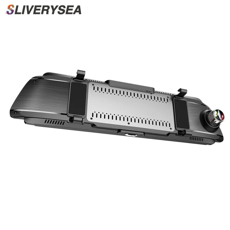 SLIVERYSEA 1" зеркальный видеорегистратор, двойная камера HD1080P, видеорегистратор для автомобиля, детектор движения, g-сенсор, зеркальный видеорегистратор