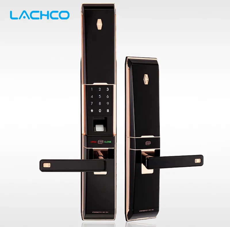 LACHCO Biometric Smart electronic Door Lock Digital Touch Screen Fingerprint+Password+ Card+Key 4ways Sliding Cover L16012GB LACHCO Biometric Smart electronic Door Lock Digital Touch Screen Fingerprint+Password+ Card+Key 4ways Sliding Cover L16012GB