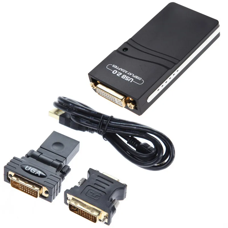 

USB 2.0 UGA to DVI/VGA/HDMI Multi Display Monitor Graphic Converter Adapter Free Shipping