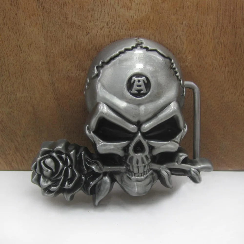 

Buckle Club retro zinc alloy rose skull belt buckle cowboy jeans belt buckle FP-02769-1 with 4cm width loop drop shipping