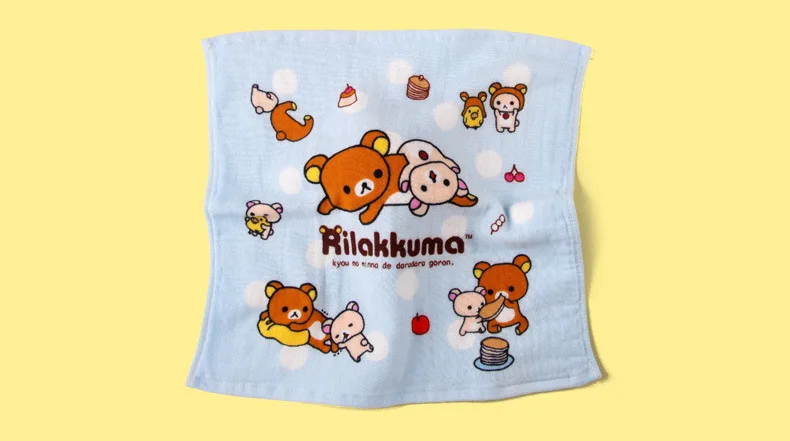 Дисней Rilakkuma милый мультфильм хлопок квадратный шарф для девочек и мальчиков мягкие и дышащие маленькие полотенца